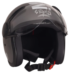Sepia Muscle Rider Open Face Helmet Metallic Grey M
