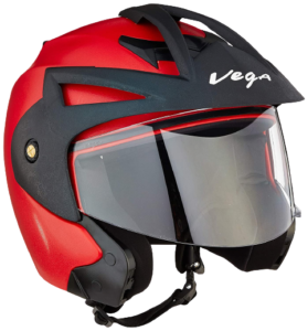 Vega Crux Open Face Helmet sports red