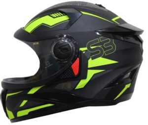Steelbird SBH17 helmet for neon green pulsar 150